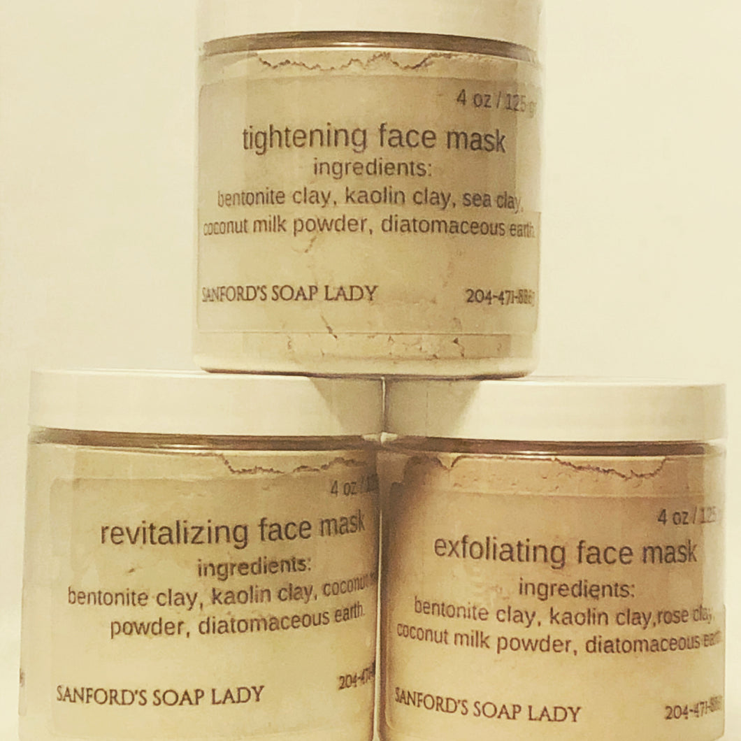 powder face mask.